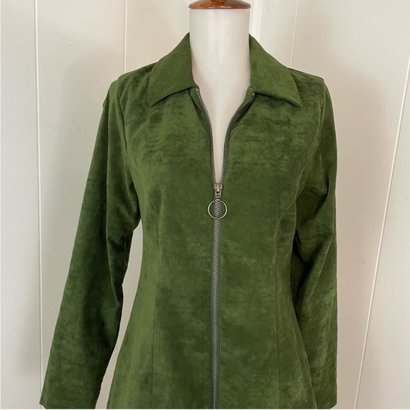 Lovers + Friends Faux Suede Long Sleeve Front Zip Mini Shift Dress - Picture 2 of 9